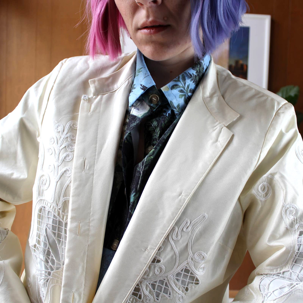 Vtg 100% Silk Norm Thompson Blazer